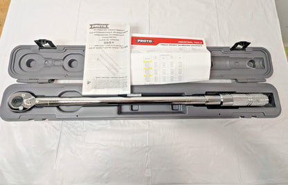 Proto 1/2" Drive Micrometer Torque Wrench w/Certificate 50 to 250 Ft/Lb J6014C