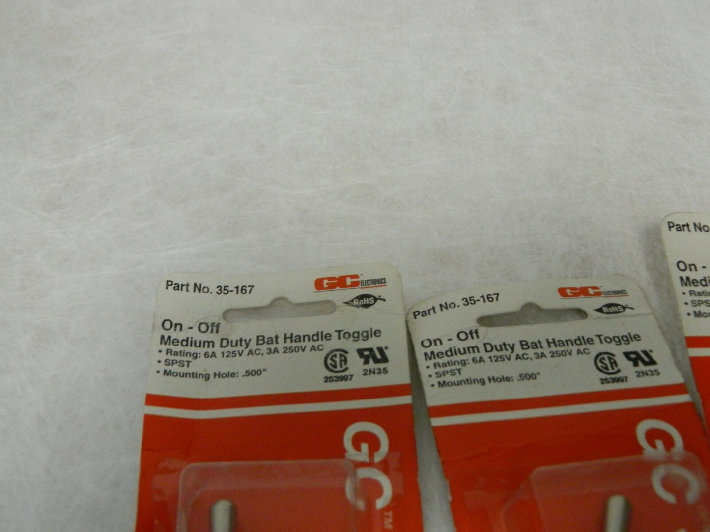 GC/Waldom SPST Medium Duty On-Off Toggle Switch QTY 3 35-167