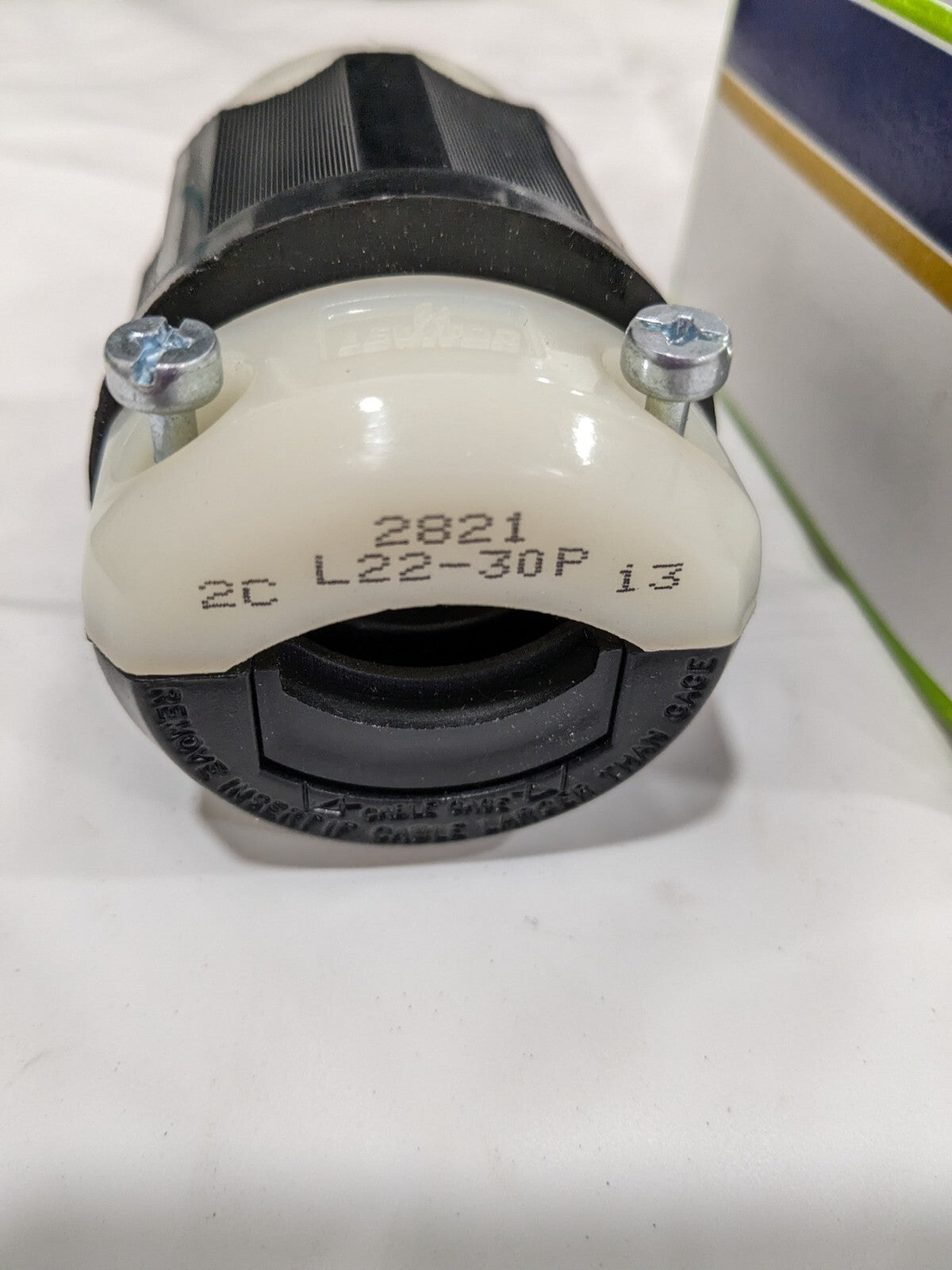 LEVITON Locking Inlet: Plug, Industrial, L22-30P, 277 & 480V 2821