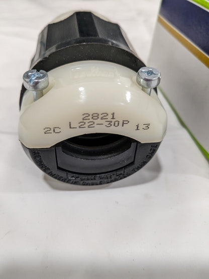 LEVITON Locking Inlet: Plug, Industrial, L22-30P, 277 & 480V 2821