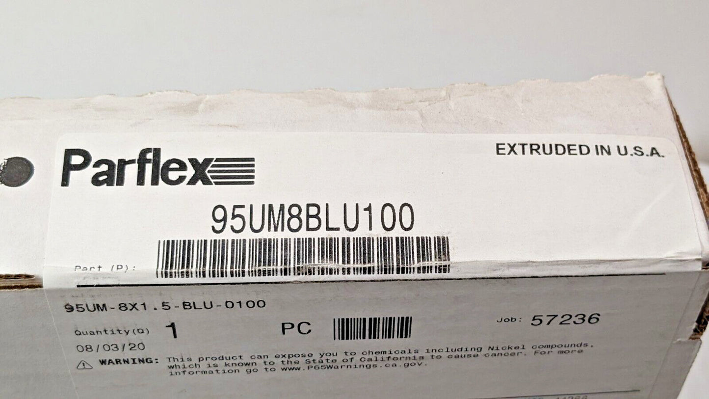 Parker Flexible Polyurethane Blue Tubing 8mm OD X 100 Ft Long 95UM-8x1.5-BLU-010