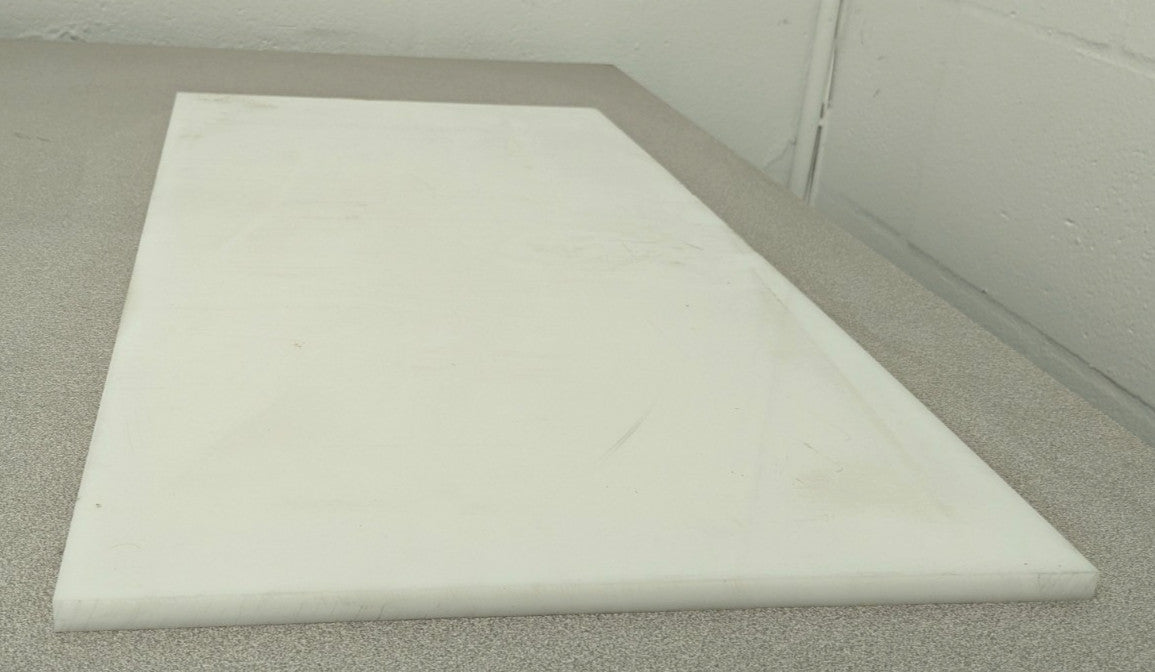 Acetal Copolymer Extruded Sheet   .375 x 12 x 24   3/8" Thick   Natural / White