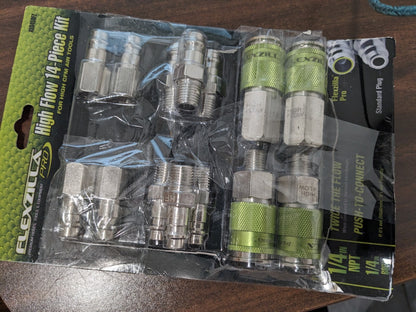 LEGACY 14 Piece 1/4" Body High Flow Pneumatic Coupling Plug Set A53458FZ