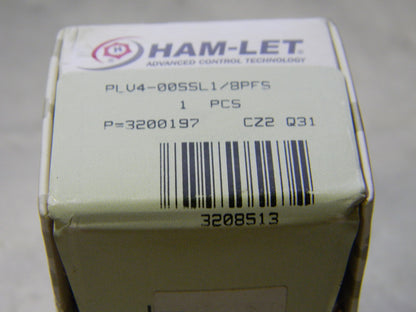 Ham-Let 1/8" Pipe 3,000 psi One Way Instrumentation Plug Valve  3208513