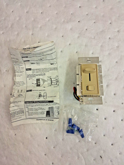 Lutron Skylark Ivory Slide-to-Off Fan And Light Control SFSQ-LF-IV