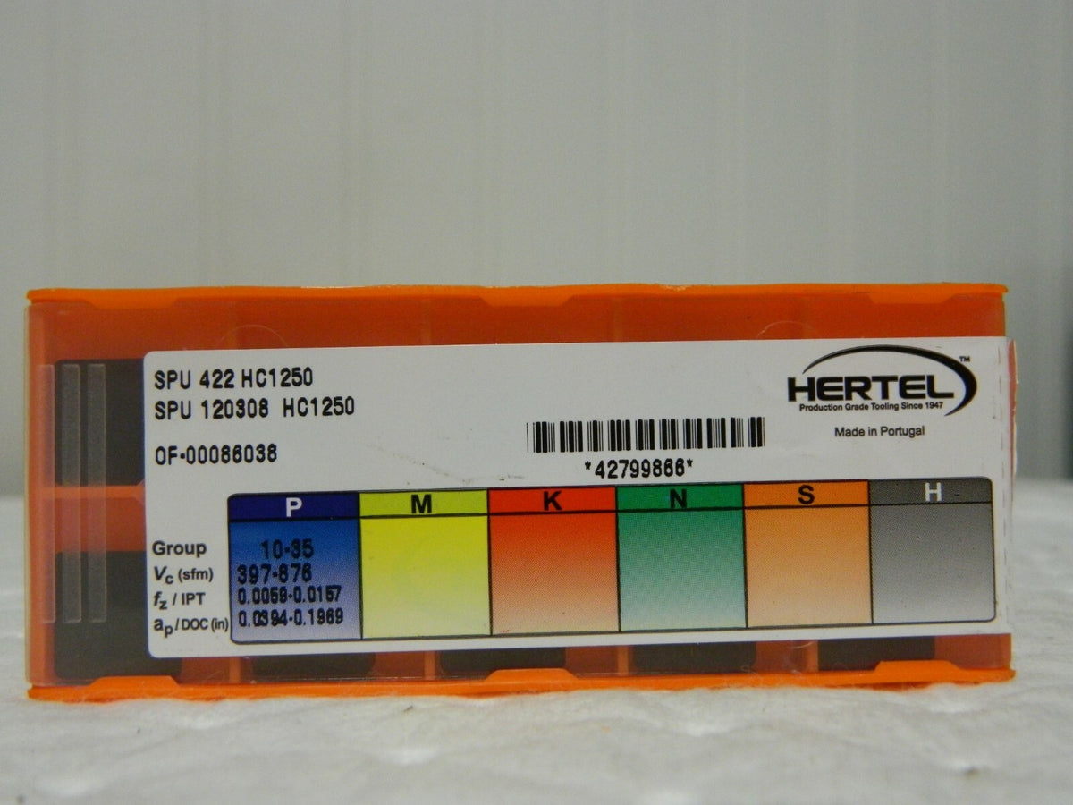 Hertel Carbide Turning Inserts SPU422 Grade HC1250 Qty 9 42799866
