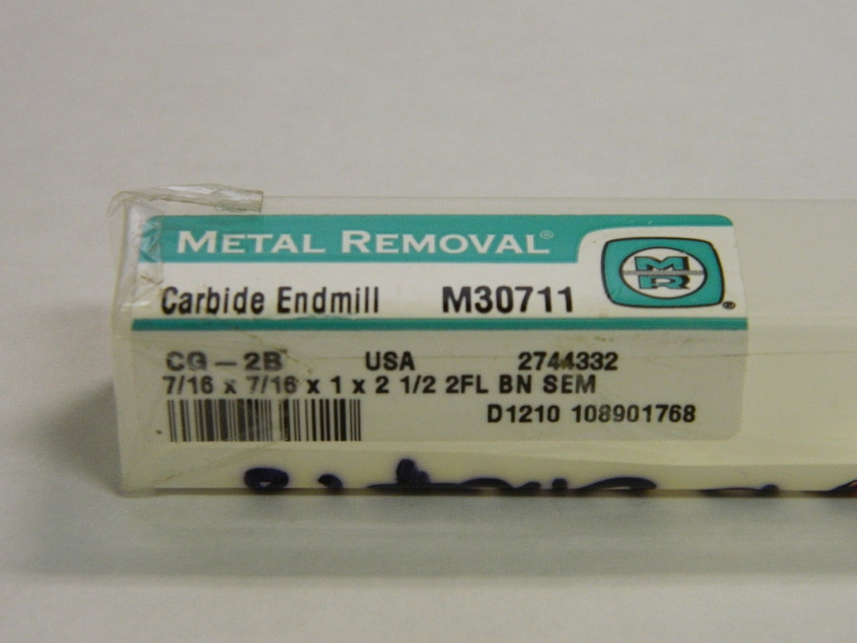 Metal Removal M30711 7/16" x 7/16" x 1" x 2-1/2" 2FL BN SEM