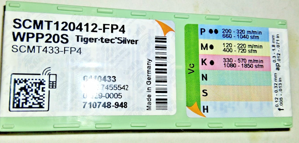 Walter Turning Insert SCMT433FP4 WPP20G Carbide 10 Qty 8204953