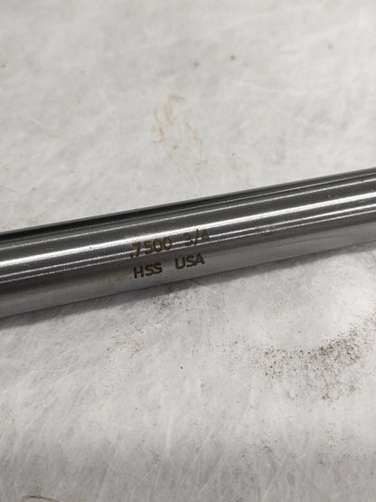Titan Chucking Reamer: 3/4" Dia, 9-1/2" OAL, 2-3/4" Flute Length