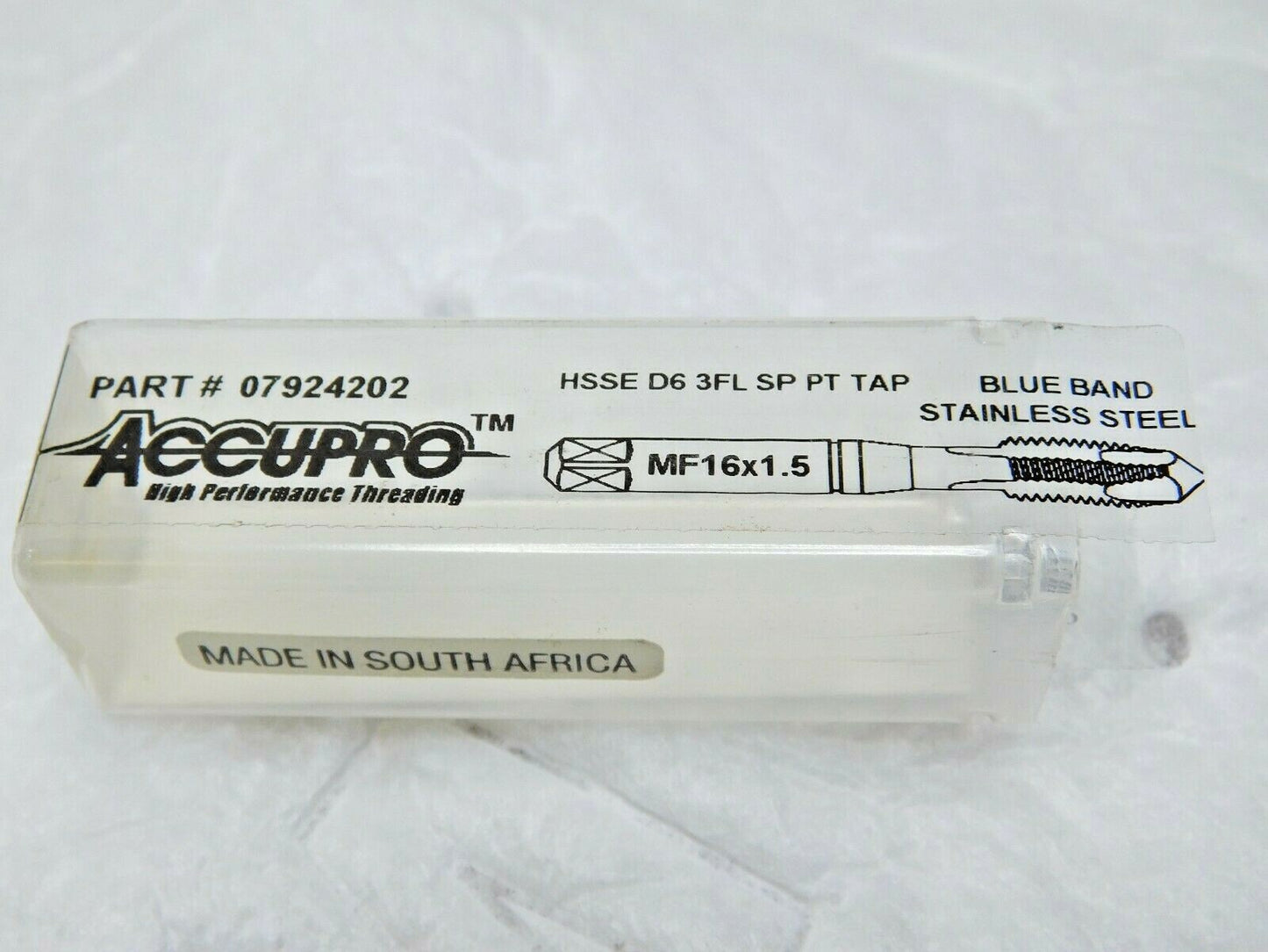 PACK of 2 Accupro Chamfer Plug Taps RH HSS-E Oxide M16 x 1.5 D6 3FL 07924202