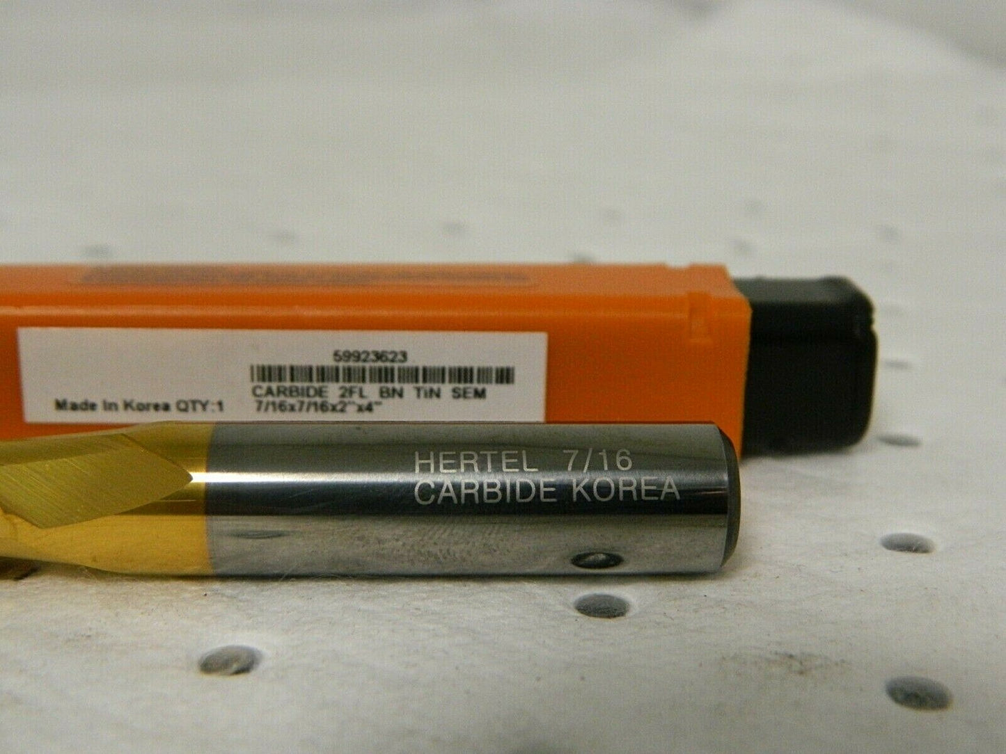 Hertel Solid Carbide Ball End Mill 7/16" Diam 2" LOC 2 FL 59923623