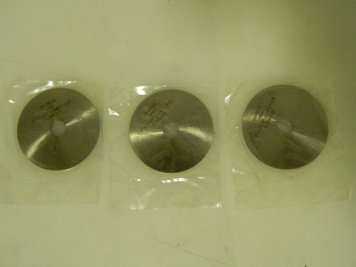 Globus Jewellers Slotting Saw 6 Pack 2" Diam .025" Thick 152 Teeth HSS 03293750