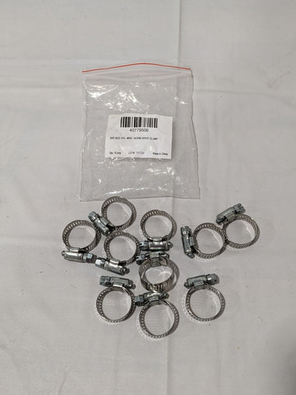 Worm Gear Clamp: SAE 10, 1/2 to 1-1/16" Dia Qty 10 40779506