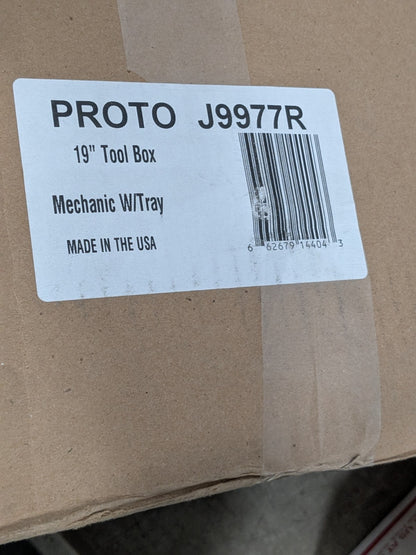 Proto Tool Box 19-1/2" Wide x 8" Deep x 7" High, Steel, Safety Red J9977R