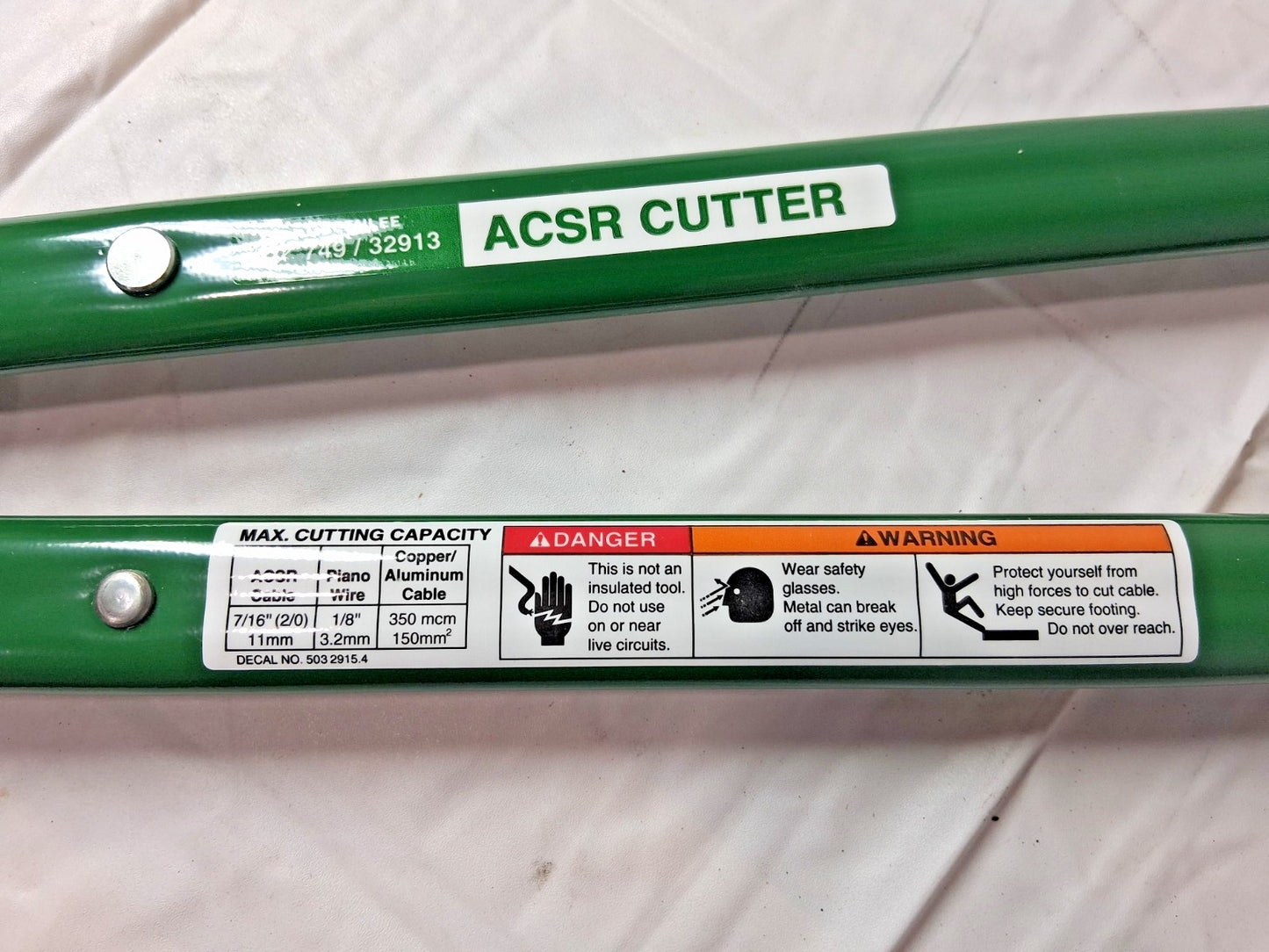 Greenlee Steel Handle Cable Cutter 0.13 & 0.44" Capacity 28" OAL 749