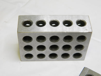 0.0003 Squareness Per Inch Hardened Steel 1-2-3 Block W/23 Hole Setup 1 Pair