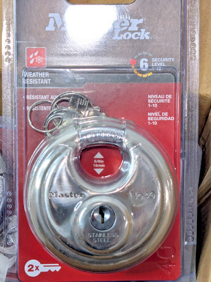 Master Lock 2-3/4" Wide Discus Padlock w/5/8" Shrouded Shackle QTY 6 4