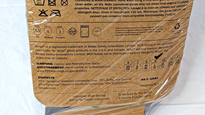 12 PAIRS MCR Safety Ninja Max Cut-Resistant Work Gloves 10 Gauge Dyneema N9676GL