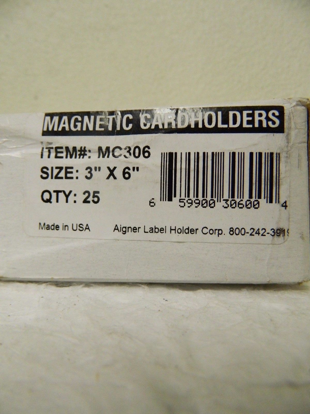Aigner Index 6" Long 3" Wide Magnetic Back Label Holder MC-306