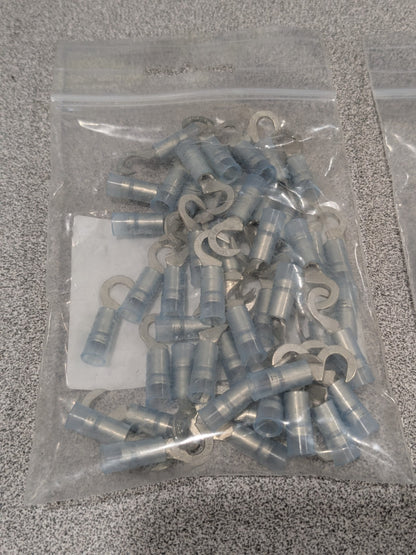 Hook Ring Terminal: 16 to 14 AWG, Crimp Connection Qty 100 61566311