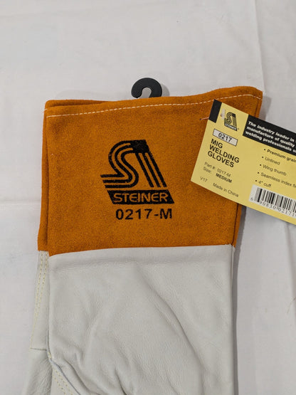 Steiner Welding Gloves: Steiner Sz M, Cowhide Leather 0217-M