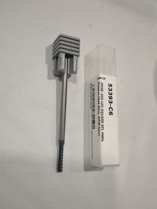 HARVEY TOOL Square End Mill: 3/32" Dia, 1/2" LOC, 5 Fl Solid Carbide 53393-C6