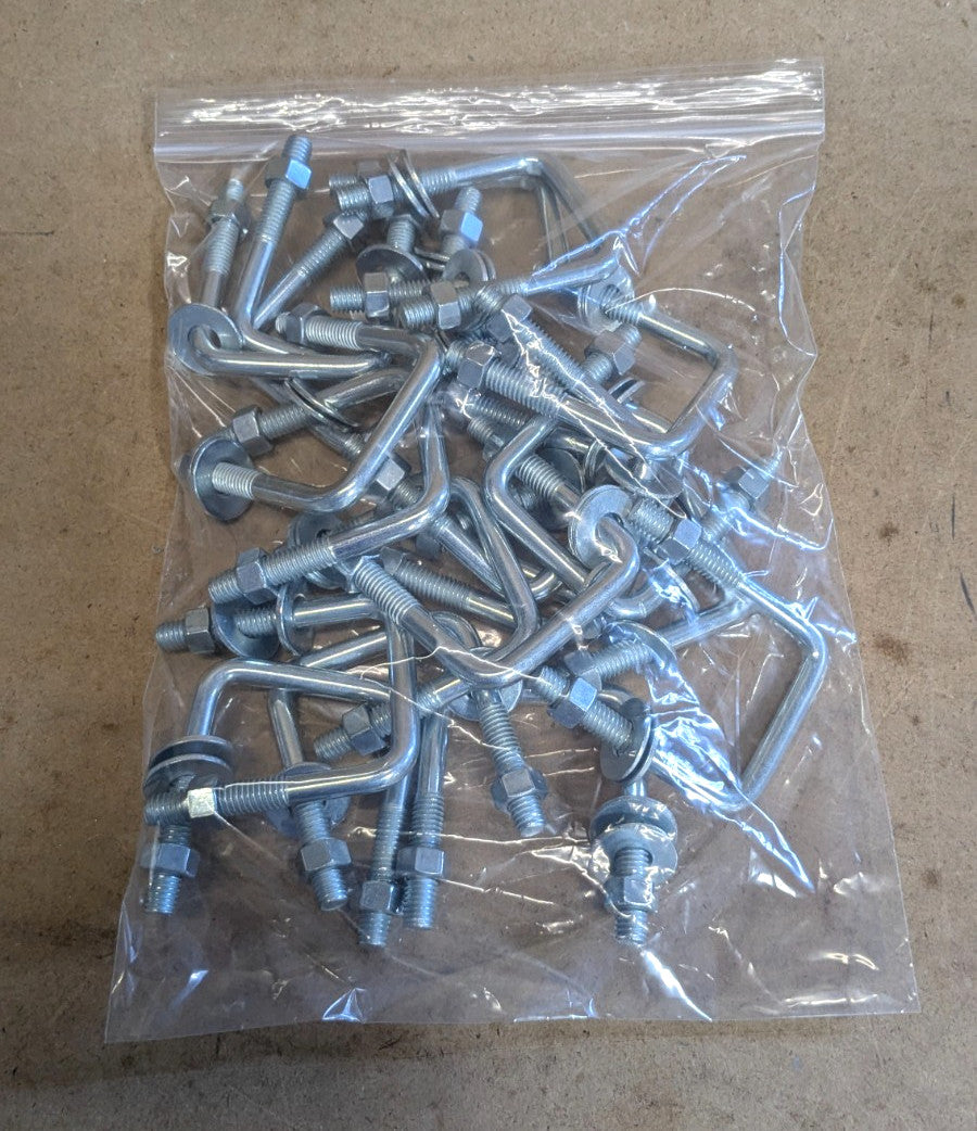 Gibraltar Square U-Bolts  3/8-16 x 1-1/2"L Thread  Zinc Plated Steel  *20 Pack*