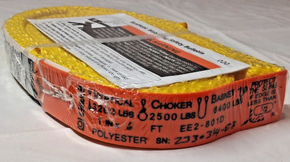 Lift-All Polyester Eye & Eye Web Sling 6'L 1"W 3200 lb VC QTY2 EE2801DFX6