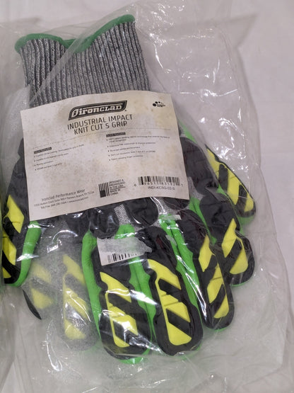 IronClad Impact Gloves, Sz S, Foam Nitrile Palm, 10" Long 2 Pairs INDI-KC5G