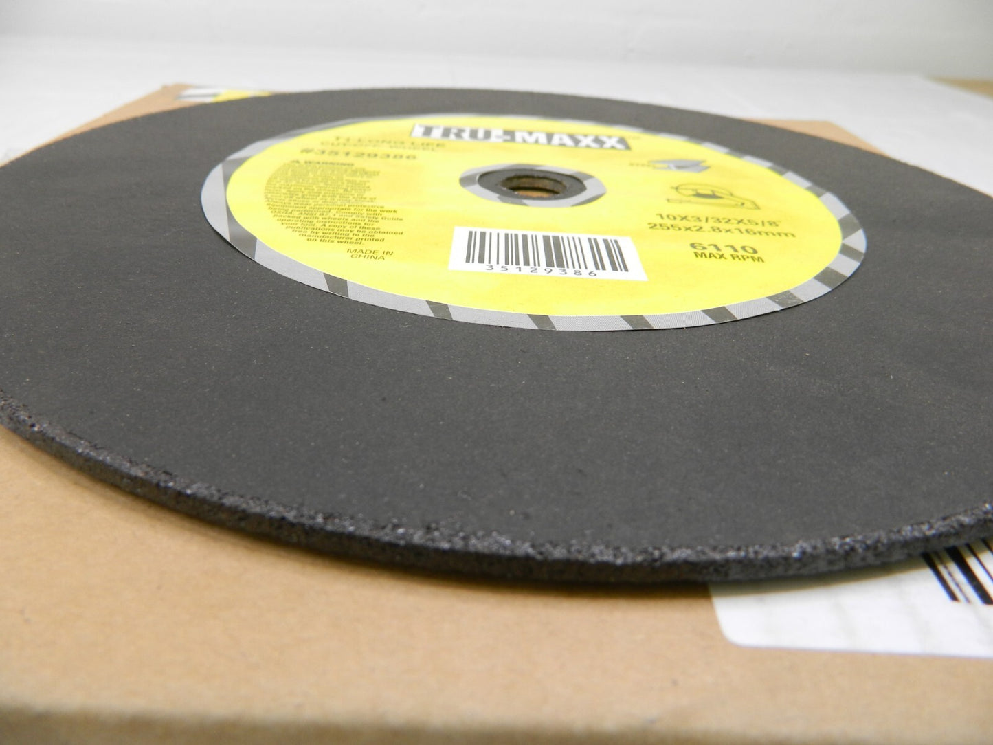 TRU-MAXX AO Cutoff Wheel Type 1, 10" Dia, 3/32" Thick, 5/8" Hole Qty 8 35129386