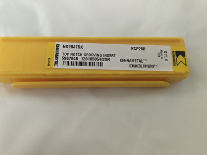 KENNAMETAL Grooving Inserts 5pc: NG3K KCP25B, Solid Carbide 5967946