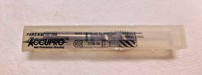 Accupro Spiral Flute Tap 7/16"-14 UNC H3 3FL HSS-E Green Band  QTY 2 87157368