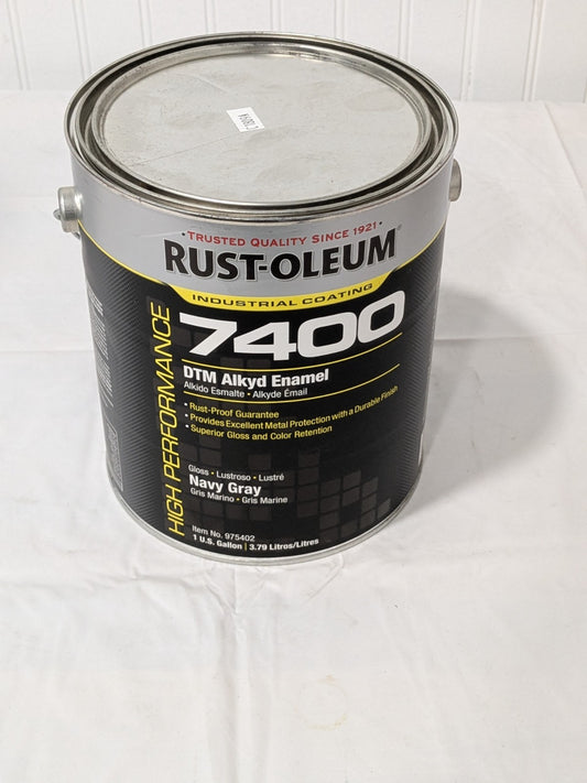 Rust-Oleum Alkyd Enamel Paint: 1 gal, Gloss Finish, Navy Gray 975402
