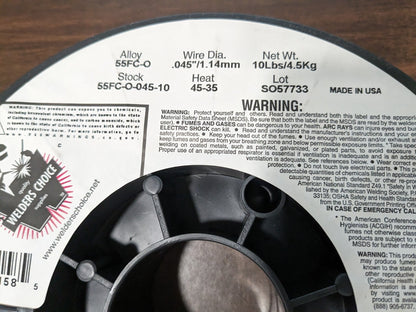 WELDER'S CHOICE MIG Flux Core Welding Wire: 0.045" Dia 55FC-O-045-10