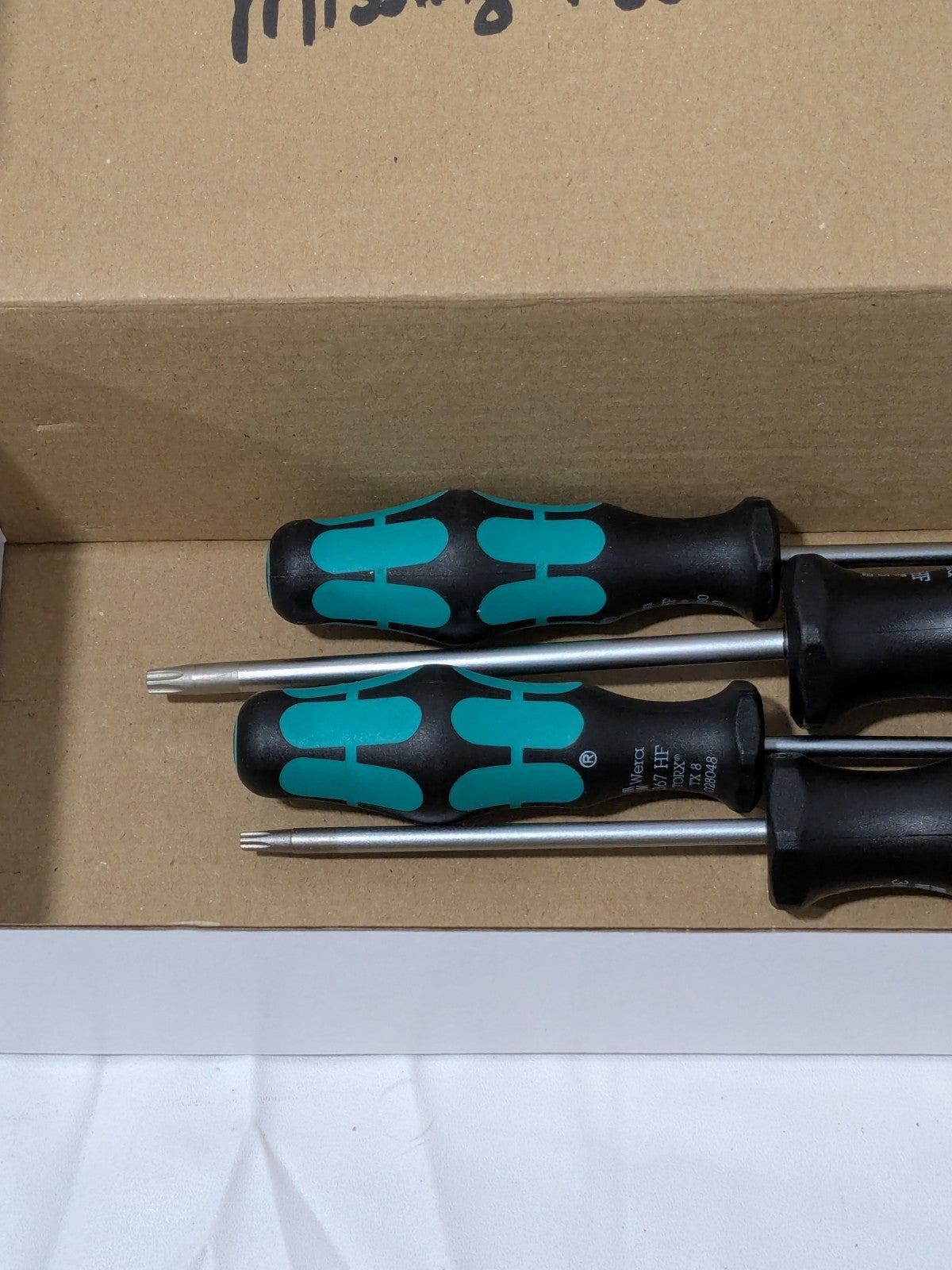 WERA 4 Piece T8 to T25 Torx Driver Set 05345221001 MISSING T20 & T30