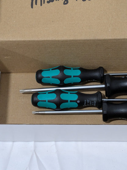 WERA 4 Piece T8 to T25 Torx Driver Set 05345221001 MISSING T20 & T30