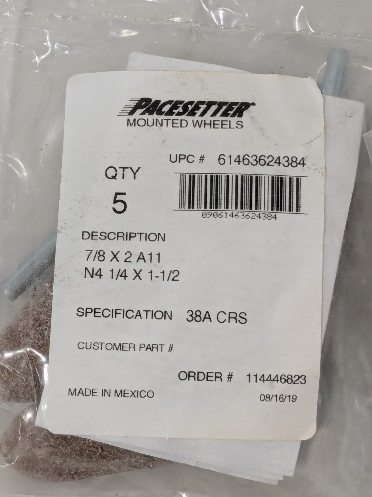 Norton Mounted Point: 2" Thick, 1/4" Shank Dia, A11, 36G Qty 10 61463624384