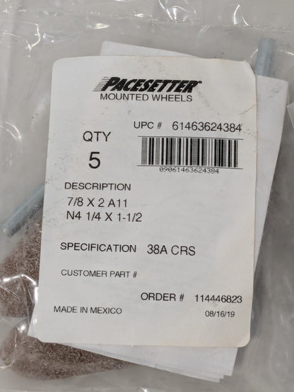 Norton Mounted Point: 2" Thick, 1/4" Shank Dia, A11, 36G Qty 10 61463624384