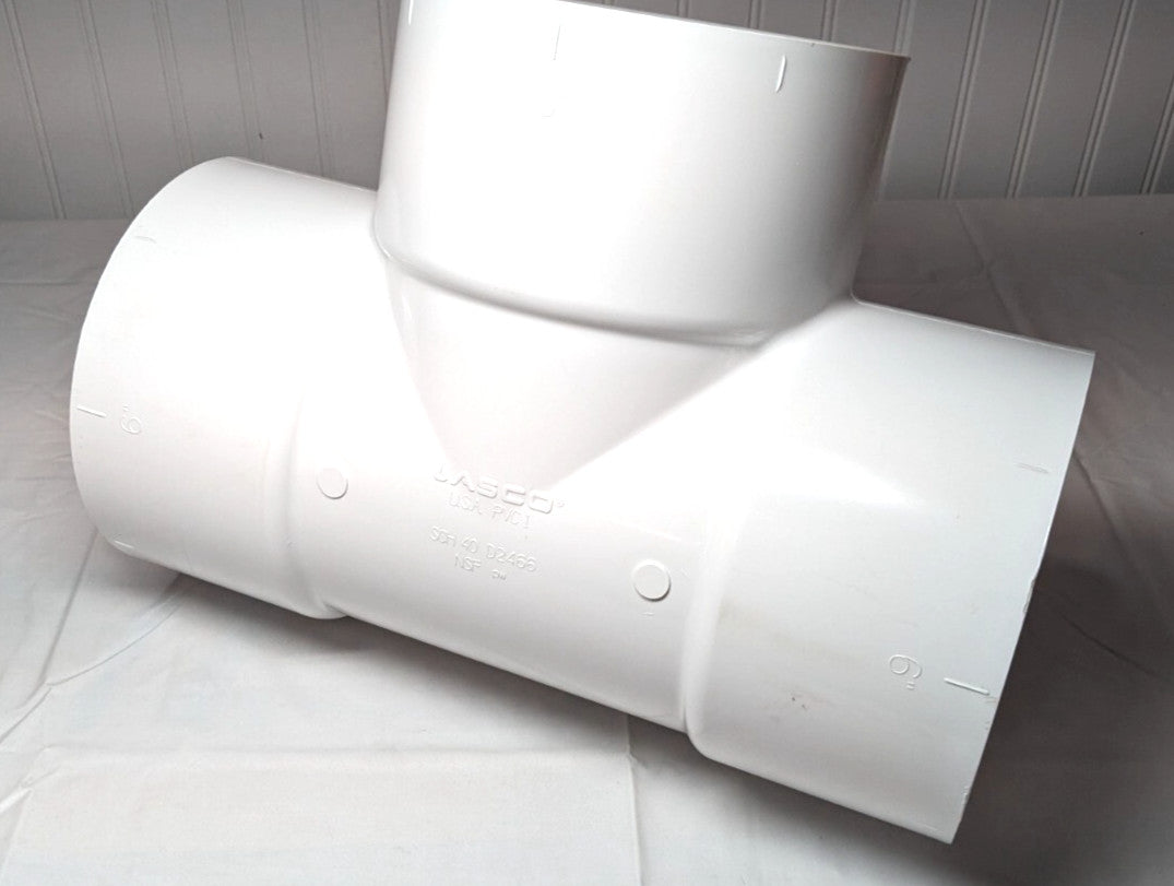 Lasco 6" DWV PVC D2665 Vent Tee  SCH40   D441-060