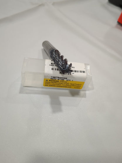 KENNAMETAL Square End Mill: 3/8" Dia, 1-1/4" LOC, 4 Fl Solid Carbide 4