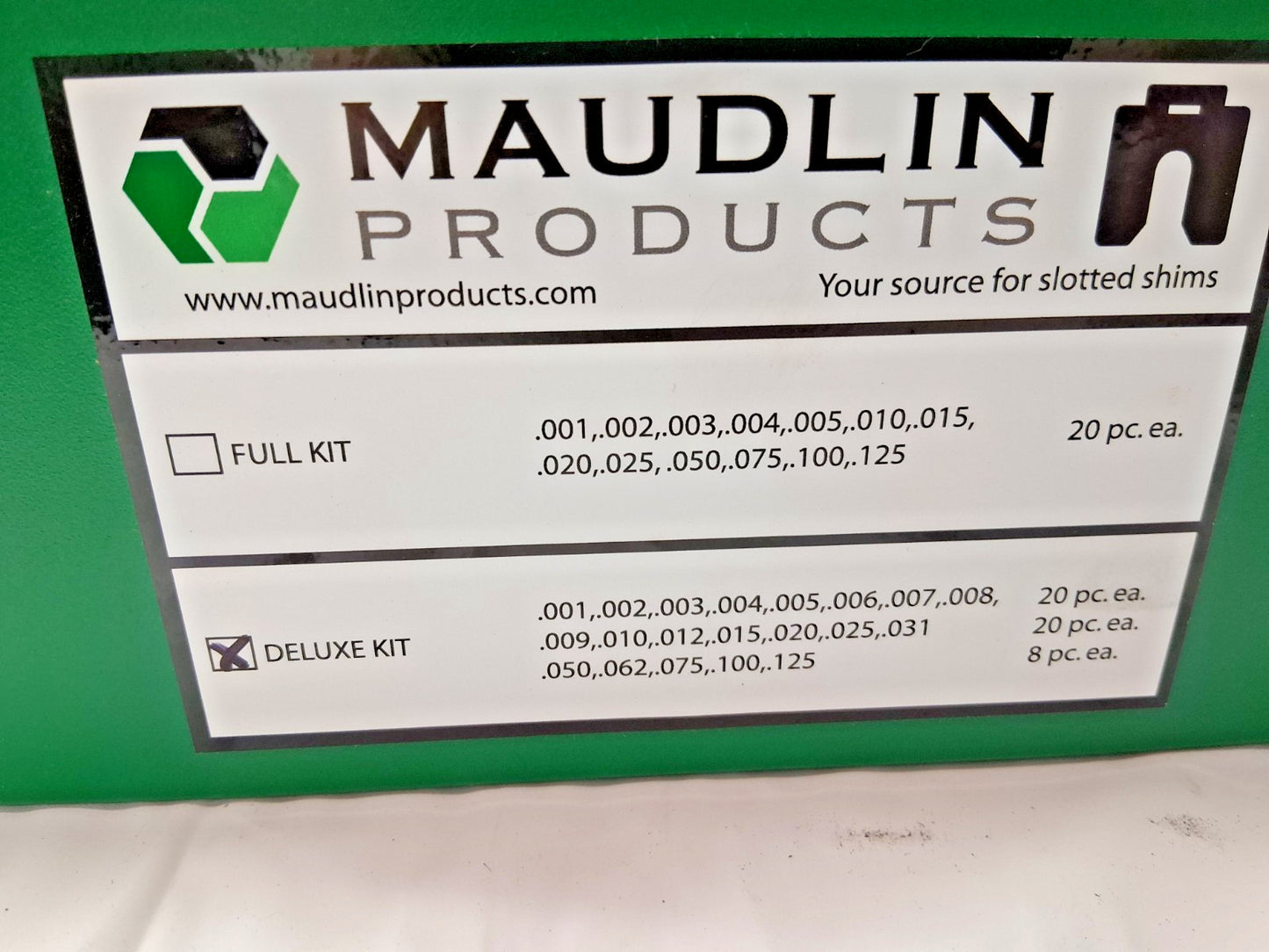 Maudlin Products Stainless Steel Slotted Shim Assortment 0.001 to 0.125 MSC4-DK