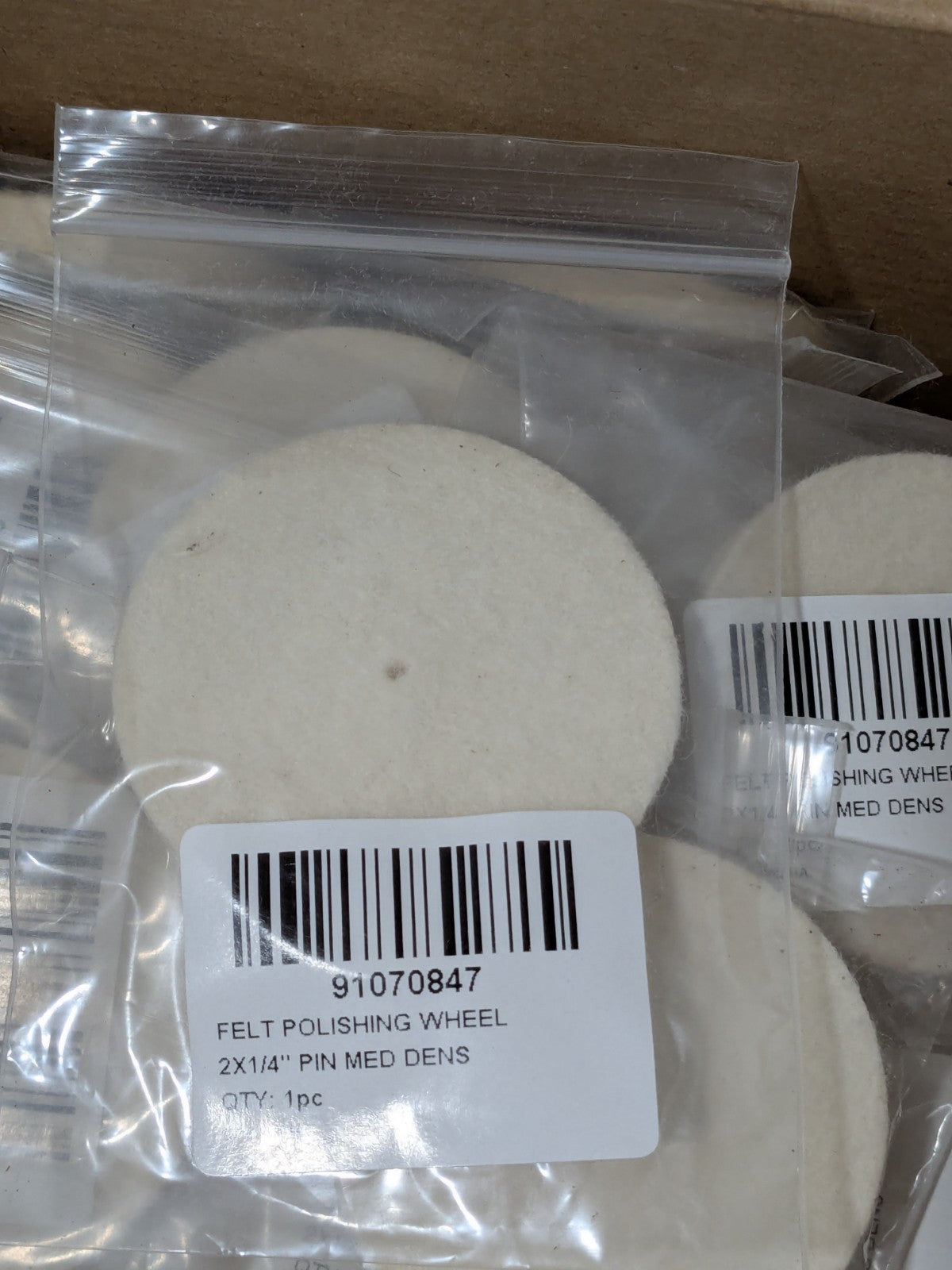 (100) Unmounted Polishing Buffing Wheel: 2" Dia, 1/4" Thick, 1/4" Arbor 91070847