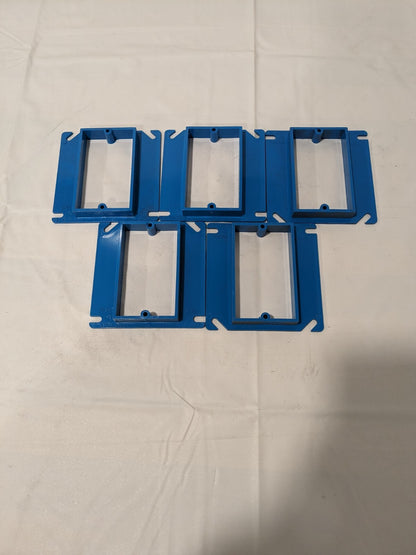 Carlon Outlet Box Cover, Square, Raised, 1 Gang, 4", Blue Qty 5 A410