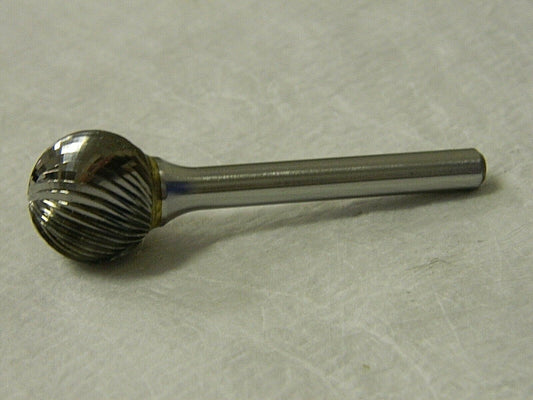 Interstate 3/4" Cut Diam 1/4" Shank Diam Carbide Single Cut Ball Burr  72907330