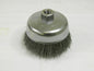 WEILER Cup Brush: 4″ Diam, 0.014″ Wire Diam, Steel, Crimped 93652
