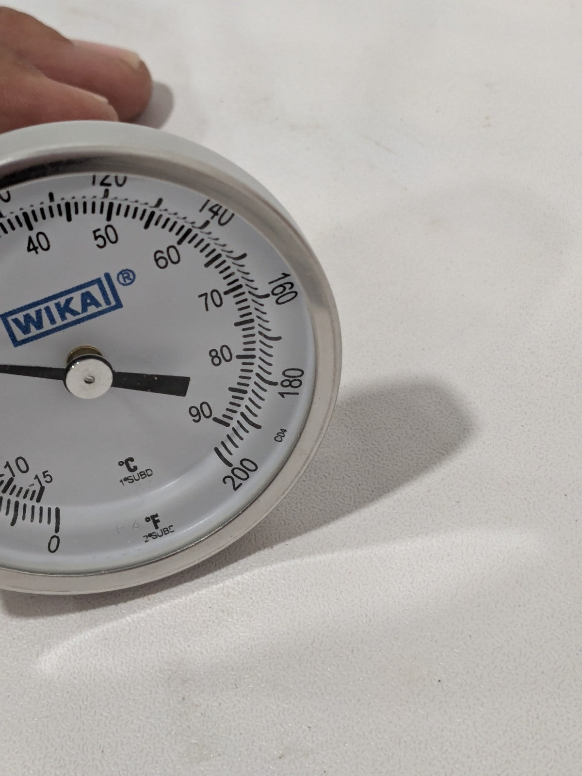 WIKA Bimetal Dial Thermometer: 0 to 200 ° F, 2-1/2" Stem Length 20025D005G2