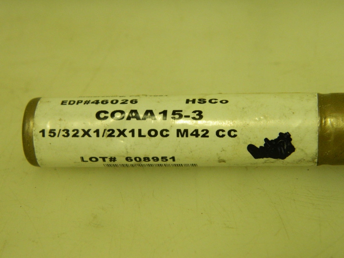 Weldon Double End Square End Mill 15/32" x 1" x 4-1/8" 4FL Cobalt COAA15-3
