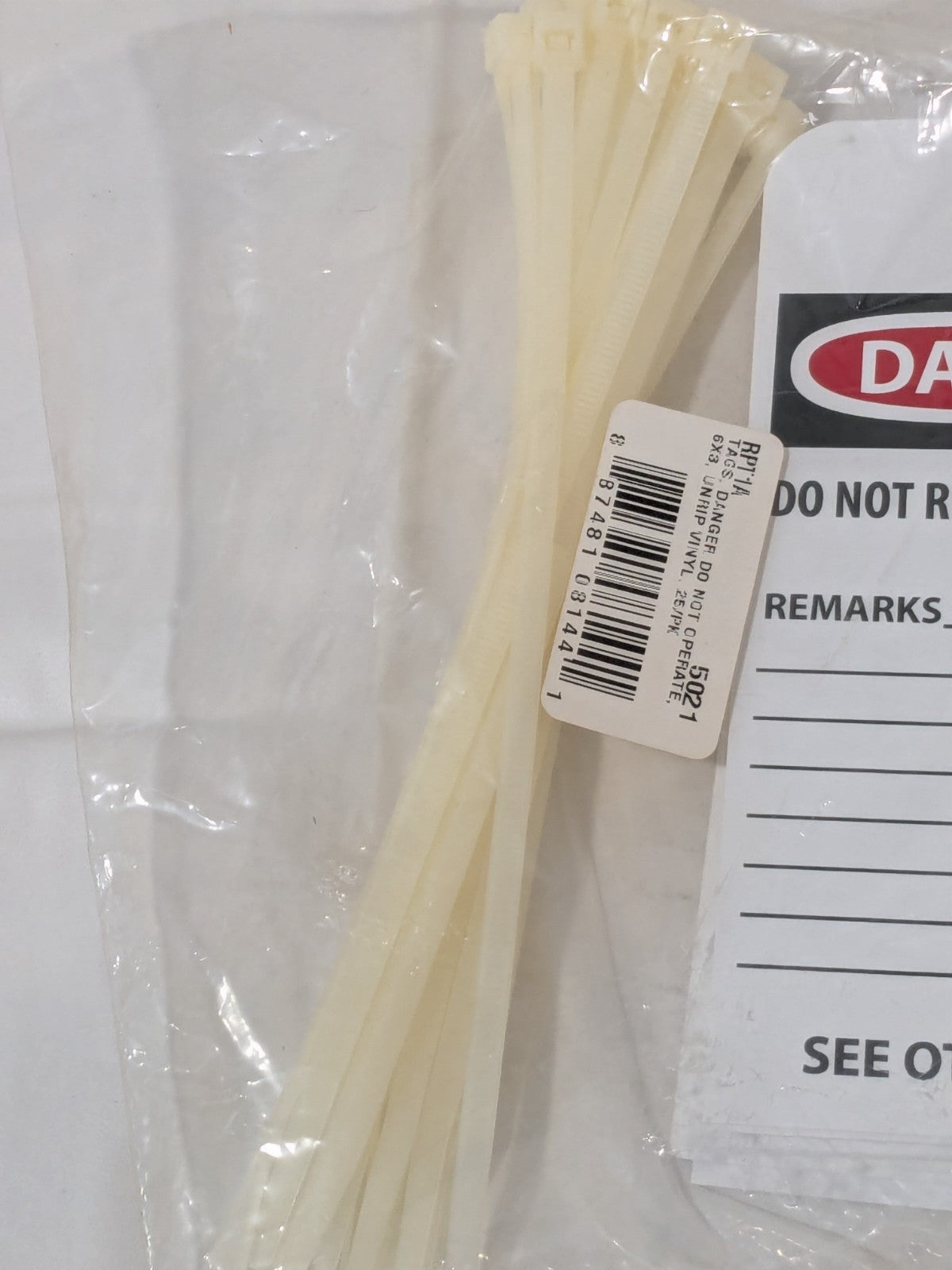 NMC Tags, Danger Do Not Operate, 6" X 3" Pack of 25 RPT1A