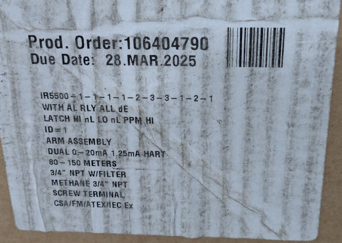 GENERAL MONITORS MSA IR5500 Open Path Infrared Gas Detector 329001-12