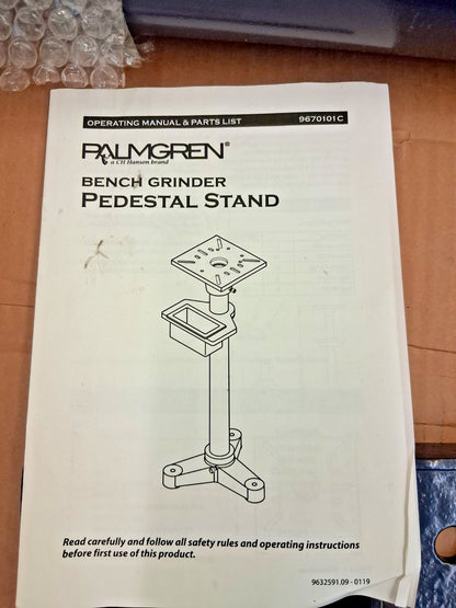 Palmgren Bench Grinder Stand Use with 6 7 8 & 10" Bench Grinders 9670101